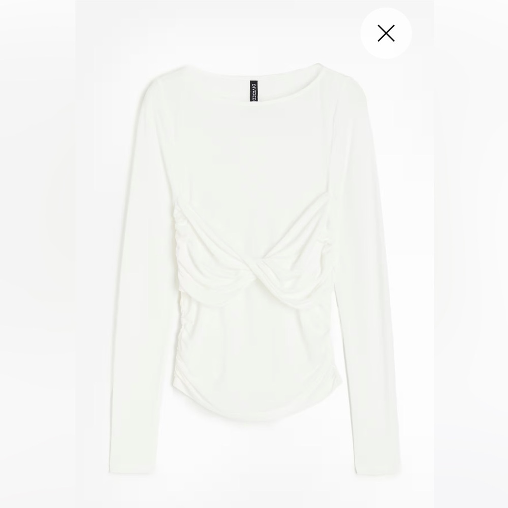 White Long Sleeve Sheer Top